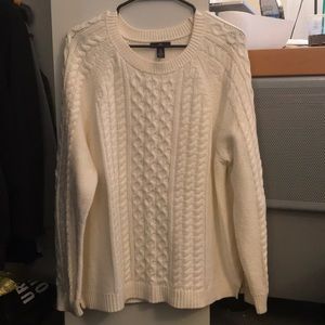 Oversized white sweater